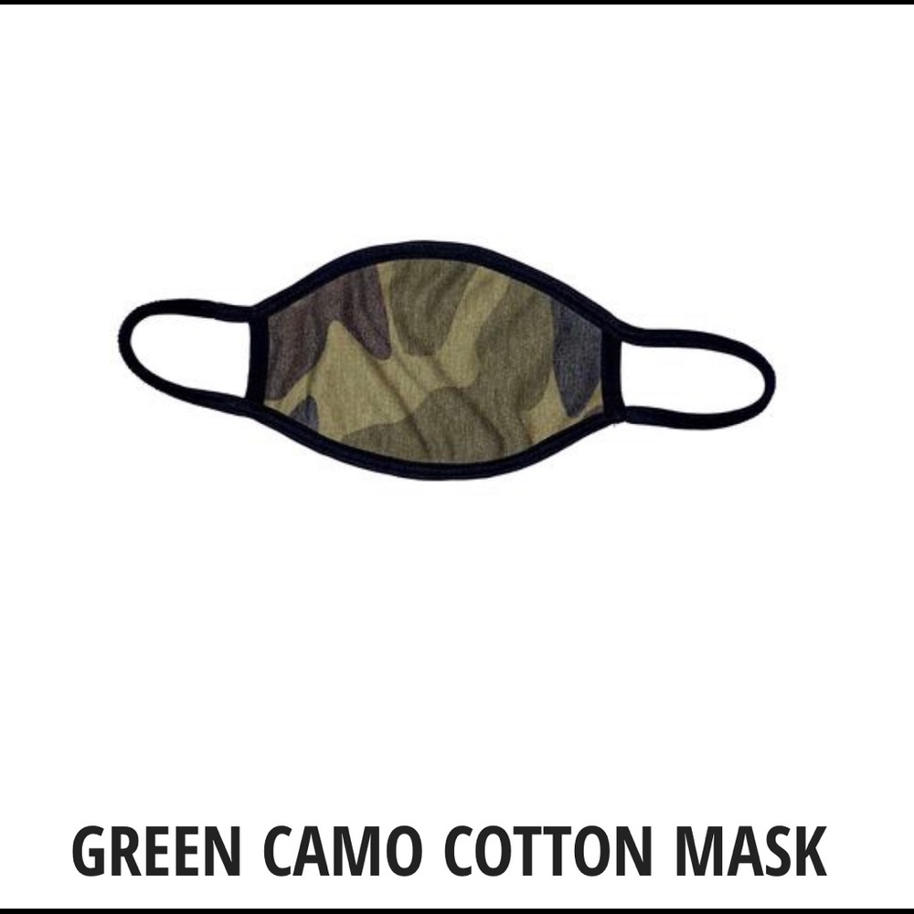 Green Camo Cotton 2 Layer Mask